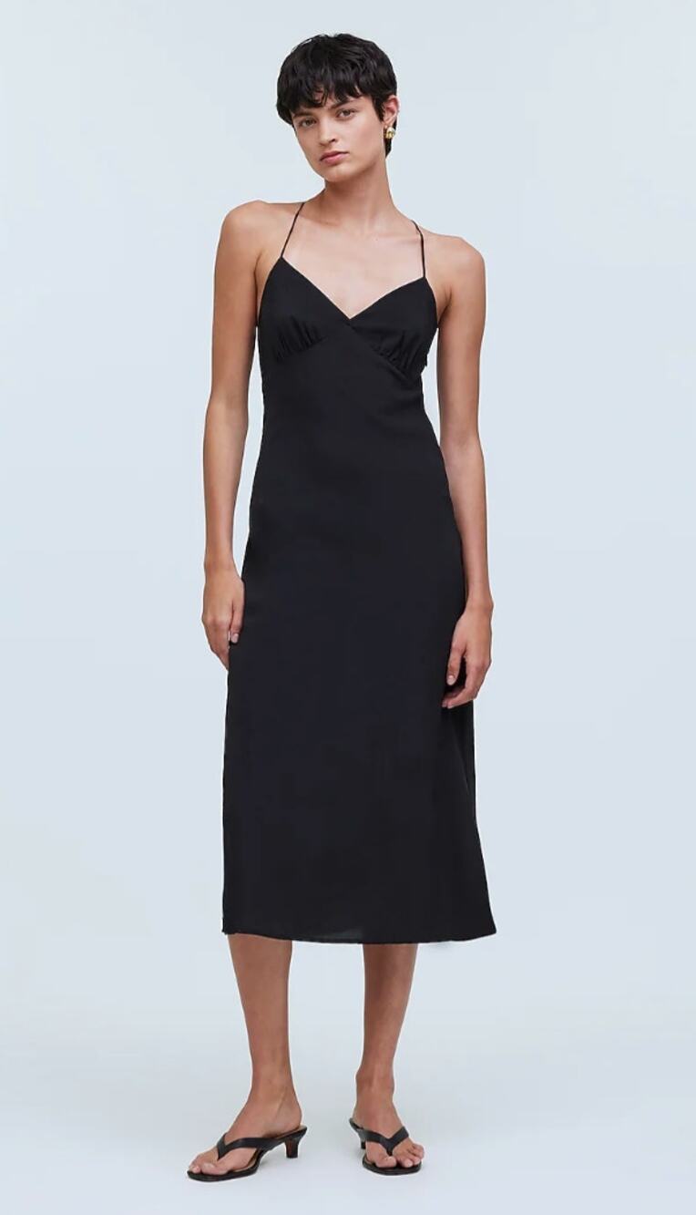 MADEWELL NWT The Layton Midi Slip Dress in Black // 2